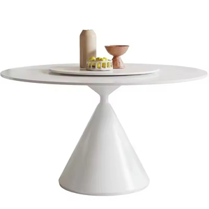 Table de salle à manger moderne Butter avec plateau en pierre frittée et base multifonctionnelle, mobilier de maison - Product Image 6