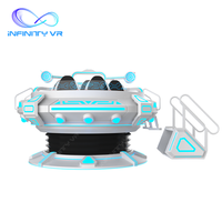 Simulador de Movimiento VR UFO de 5 Asientos 360 °   Atracción de Nave Espacial Giratoria con Juegos de Disparos y Vuelo para Parque de Atracciones