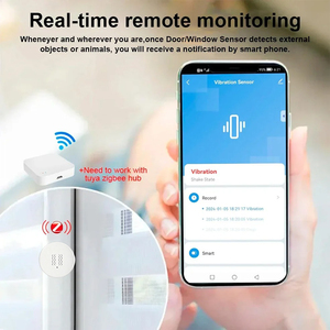 Sensor de Vibración Zigbee SIXWGH, Alarma Inteligente de Caída, Sensibilidad Ajustable, Notificación en Tiempo Real, Compatible con Tuya, Alexa y <span class=keywords><strong>Google</strong></span> - Product Image 3
