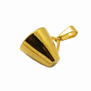 Venta al por mayor barato de encargo de acero inoxidable de Metal encanto 3D chapado en oro taza de café colgante de joyería para collar