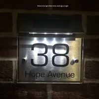 Plaque d'adresse de maison avec lettres, lumière solaire LED moderne, étanche, pour extérieur, bricolage