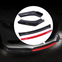 Spoiler avant universel 4 étapes HITEC en ABS noir brillant 181 mm pour style sportif