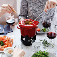 Juego de Fondue de Hierro Fundido con Soporte Metálico, Olla para Derretir Chocolate, Kit de Fondue de Queso