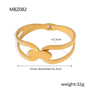 Wholesale Non Tarnish Fashion Gold Plated Stainless Steel Hollow <b>Bangle</b> <b>Bracelet</b> Jewelry - Product Image 6
