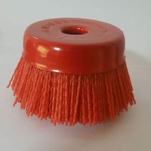 Esaputti Fabricante Mayorista Industrial DIY OEM Cepillo Abrasivo de Copa para Limpieza y Pulido con Cerdas de Nylon/Acero Rojas/Amarillas PP - Product Image 2