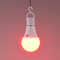 Lampe LED à intensité variable, ampoule intelligente rechargeable à 16 couleurs RVB, ampoule en aluminium et plastique, blanc chaud A60 A19, secours d'urgence 15W, télécommande
