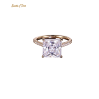 Bague de Mariage en Moissanite Taille Princesse Couleur D VVS Plaqué Or 18K pour Femme en Argent Sterling 925 Options 1-5 Carats Commandes Personnalisées