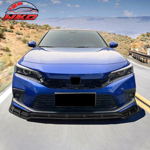 Lèvre de pare-chocs avant compatible avec Honda Civic 2022-2024 11e génération style FE-C, spoiler 3 pièces, noir mat, pièces auto de haute qualité, kit carrosserie - Product Image 2