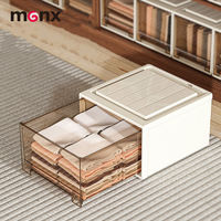 Boîte de rangement multi-usages en PP de qualité alimentaire, empilable, style tiroir coulissant, anti-poussière, anti-humidité, organisateur de garde-robe