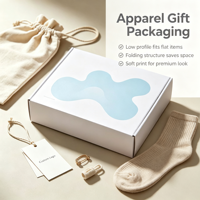 Boîte pliante en papier blanc personnalisée, acceptant les commandes d'échantillons, boîte d'expédition recyclable pour l'emballage de vêtements et de textiles.
