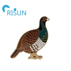 Metall Cartoon niedlichen Vogel Schmuck Pin Brosche Geschenk <span class=keywords><strong>Grouse</strong></span> harte Emaille Anstecknadel benutzer definierte Ring-Hals Fasan Emaille Pin Abzeichen - Product Image 2