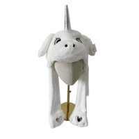 Chapeau de Noël personnalisé en peluche LED avec oreilles de lapin lumineuses et mobiles, couvre-chef doux et lumineux en forme d'animal en peluche, accessoire confortable et chaud