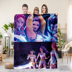 Couverture décorative en flanelle imprimée Kpop Demon Hunters, dessin animé Kawaii, anime, literie personnalisée pour enfants et bébés - Product Image 5