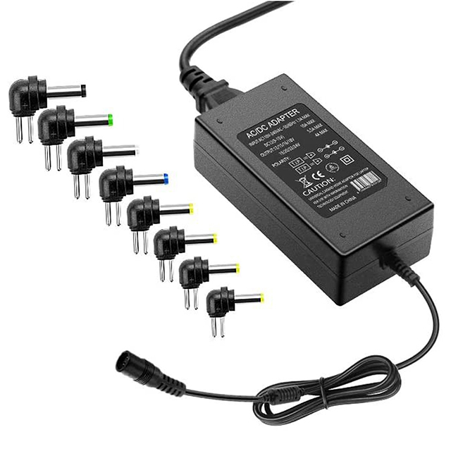 Universal 96W Laptop Adapter Charger Smart LED Adjustable 12V-24V Mobile Phones Smart Watches Earphones Home US Socket PC