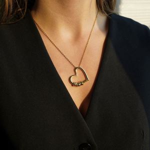 Personalized Stainless Steel <b>Name</b> <b>Necklace</b> <b>Customized</b> Heart Shape Gold Beads Trendy Chains Perfect DIY Jewelry Gift Mom - Product Image 6