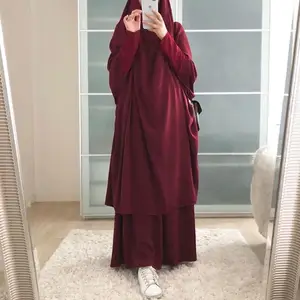 Hot Selling Elegant Casual Dresses Solid Color Robes-pour-femm Suit Abaya Women Middle East Muslim Dress Islamic Clothing