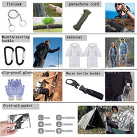 Articles de plein air Kit de survie d'urgence Kit de premiers soins Kit de premiers soins Camping Trip Edc Forfait tactique d'urgence