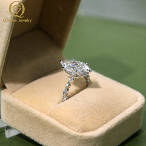 Luxury Big Size Marquise Cut White Gold <b>Diamond</b> <b>Ring</b> High Clarity Lab Grown <b>Diamond</b> DE Color Custom for Gift for Engagement - Product Image 4