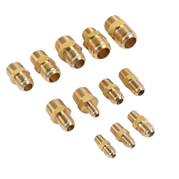 Adaptador de latón con rosca macho tipo abocardado SAE 1/8"-3/4" y acoplamiento de media unión macho BSPT/UNF para sistemas de propano/gas/refrigeración