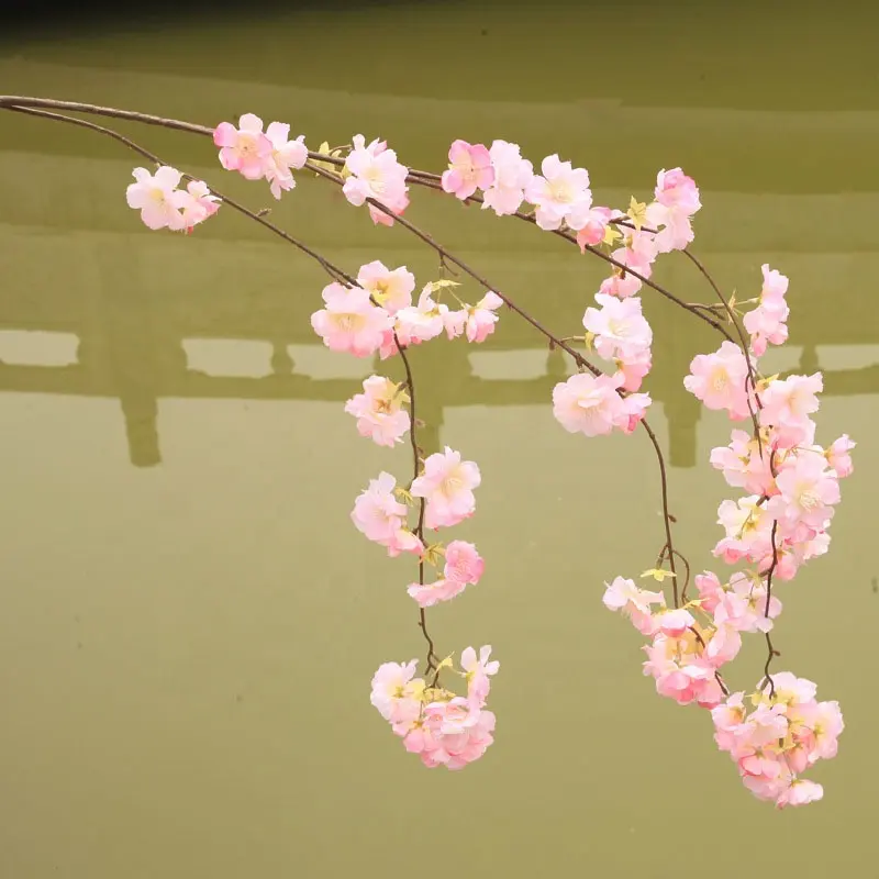 M309 웨딩 Centerpieces 꽃 핑크 사쿠라 꽃 실크 인공 벚꽃 지점 웨딩 아치 홈 장식