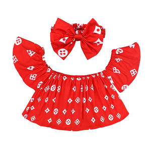 Ensembles pour enfants, vêtements d'automne, pantalons pour bébés filles, costumes avec nœud rouge, vente en gros - Product Image 2