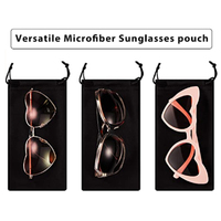 Pochette rectangulaire en microfibre pour lunettes, étui de rangement souple et imperméable pour lunettes de soleil, étui à cordon de couleur unie