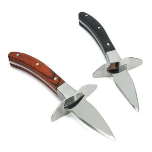 Mango de madera <span class=keywords><strong>profesional</strong></span> Mariscos Abridor Acero inoxidable Oyster Shucking Cuchillo con vaina - Product Image 6