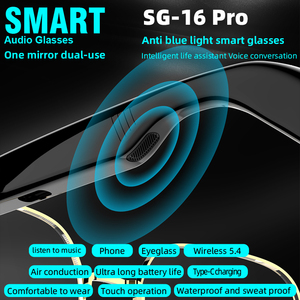 Nuevas Gafas Inteligentes SG-16 Pro, Sonido Estéreo Inalámbrico, Táctiles, Bluetooth, Batería Dual, Carga Tipo-C, Reproductor de Música, Asistente de IA - Product Image 6