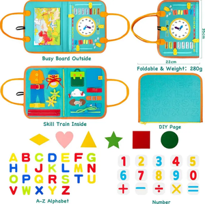 忙しい本幼児旅行おもちゃ青いフェルトボードモンテッソーリおもちゃ自閉症飛行機の子供のための感覚おもちゃ学習スキルのための活動 - Product Image 5