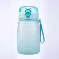 Bouteille d'eau portable Yiben 1,1 L en plastique avec logo personnalisé, corde et paille, pour le sport et la motivation