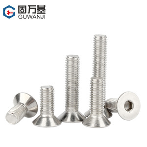 Tornillos de Cabeza Plana Hexagonal de Acero Inoxidable 304 Guwanji, Tornillos de Máquina Avellanados M2 M16, Fijaciones M3 M4 - Product Image 1