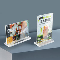 Porte-cartes de table en acrylique transparent en forme de T Porte-cartes A4 A5 Porte-cartes de visite Porte-cartes de visite