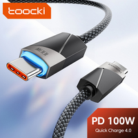 Kabel Pengisian Cepat PD Toocki Premium 100W Smart Power-Off Dua Warna dengan Jalinan Kabel Tipe C, Kabel Data USB C ke USB C untuk Ponsel Laptop