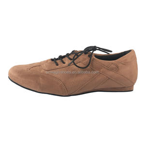 Zapatos de Baile Profesionales Unisex Cómodos de Ante Sintético Naranja para <span class=keywords><strong>Bachata</strong></span>, Baile de Salón, Jazz, con Suela Cepillada y Tacón Plano - Product Image 2