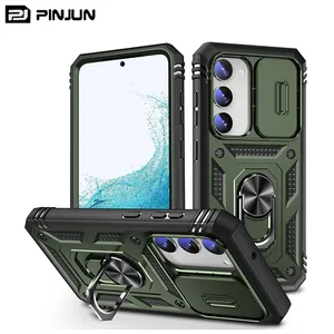 luxus soft tpu hard pc combo hülle für samsung galaxy s24 s23 s22 s2 ultra doppelschichtige schutzhülle mit kickstand handyhülle