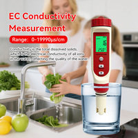 Wanbang Mètre de qualité de l'eau numérique portable 4-en-1 TDS pH Température, conception portable, certifié CE ISO, 90g MF-M41