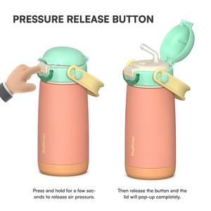 Hong ling BPA miễn phí rò rỉ rơm nắp uống Cốc trẻ em thép không gỉ cách nhiệt Flask trẻ em chai nước cho các trường học - Product Image 3