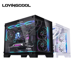 Gabinete de <span class=keywords><strong>PC</strong></span> MATX Lovingcool, Gabinete de <span class=keywords><strong>PC</strong></span> de <span class=keywords><strong>Torre</strong></span> Media con Doble Panel de Vidrio Templado, Diseño que Ahorra Espacio para Ensamblaje de <span class=keywords><strong>PC</strong></span> Personalizado - Product Image 1