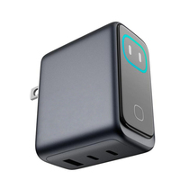 Pengisi Daya USB C GaN 100W dengan Layar Digital AI Cerdas, 3 Port PD, Adaptor Pengisian Cepat untuk Laptop, Ponsel, Tablet, Jam Tangan