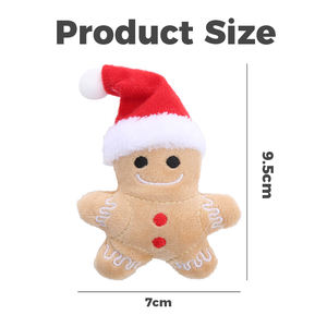 Giocattolo Natalizio per Gatti a Forma di Omino di Pan di Zenzero con Erba Gatta - Peluche Morbido da Masticare per Gatti, Regalo Festivo con Vera Erba Gatta - Product Image 2