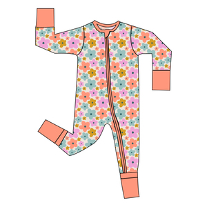 Vêtements pour bébés en bambou en gros, pyjamas pour enfants joyeux et originaux en bambou, pyjama à fermeture éclair bidirectionnelle à manches longues, pyjama en bambou pour bébé - Product Image 5