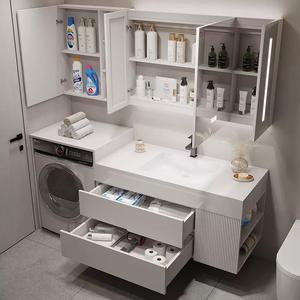 <span class=keywords><strong>Lavadora</strong></span> personalizada de pared, tocador <span class=keywords><strong>barato</strong></span>, fregadero de lavandería, armario de baño, muebles modernos, armario con espejo - Product Image 5