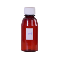 Botella de Plástico PET Roja de 120 ml, Envase para Jarabe Líquido Oral con Tapa de Rosca