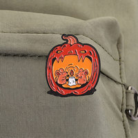 Cartoon Zwei Mäuse Kerze Kürbis Metall-Abzeichen Herbst Halloween Themen-Emaille-Pin Jacken- und Hut-Kollektion Ornament