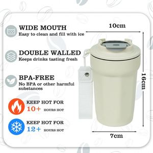 แก้วกาแฟพกพาลดราคาพิเศษ รับผลิตแบบ OEM ODM แก้วเก็บความร้อนสุญญากาศสแตนเลสสตีล พร้อมโลโก้สั่งทำ - Product Image 4