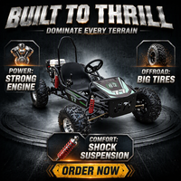 Kart tout-terrain à essence 212cc, 4 temps, pneus de 8 pouces, 70 km/h, autonomie de 80 km, pour enfants et adultes, kart de drift extérieur