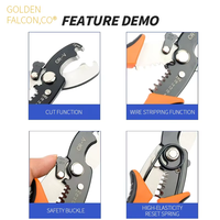 Pince à sertir multifonction DIY OEM réglable avec poignée souple en plastique et acier pour le dénudage et la coupe du PVC