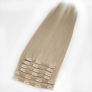 <span class=keywords><strong>Extension</strong></span> de cheveux humains Remy avec <span class=keywords><strong>Clip</strong></span> en dentelle naturelle, 2021 blond, pour femmes blanches, haute qualité, 100% - Product Image 3