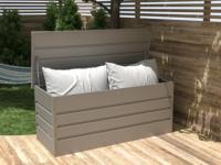 PAVIA 750 Boîte de rangement de jardin en métal Boîte de rangement de jardin extérieure en métal bac de rangement de patio pour coussin extérieur verrouillable