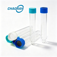 Tubos de ensayo de plástico desechables de 10ml y 12ml con rosca para recolección de orina y análisis de sedimentos, para analizadores y suministros de laboratorio.